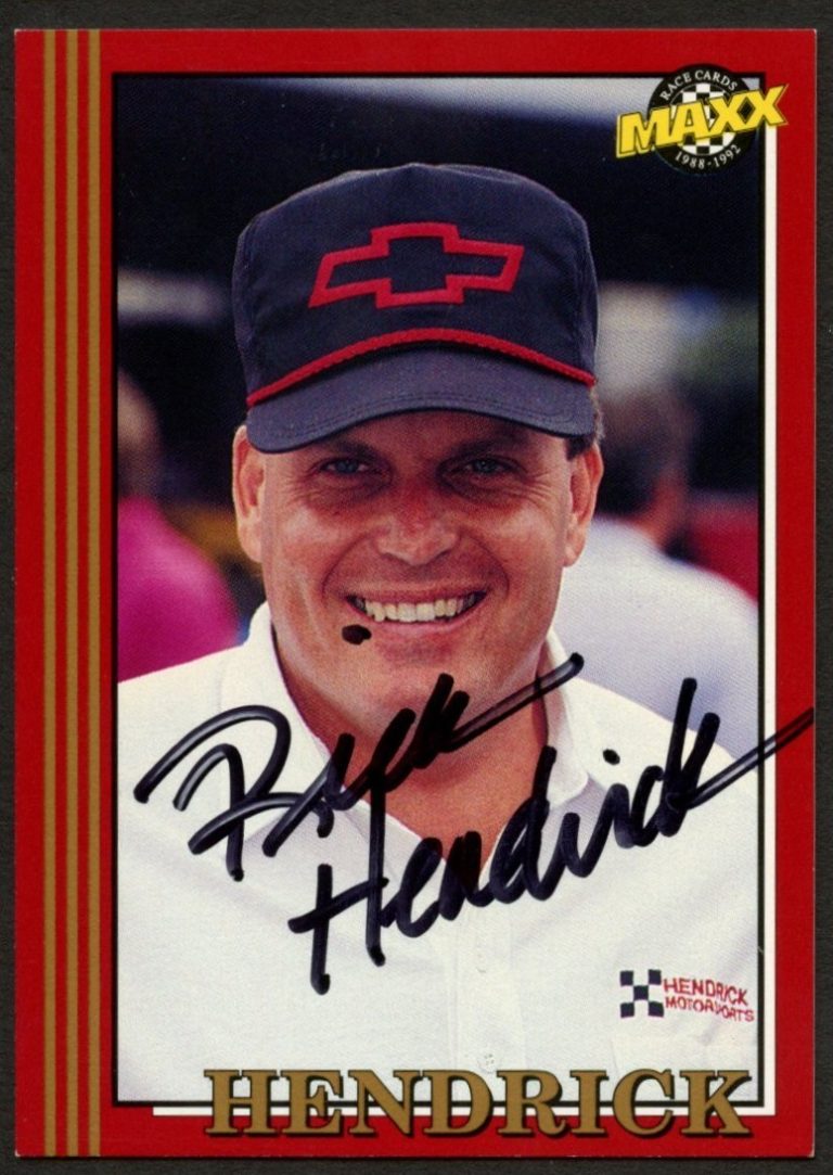 Rick Hendrick #103 signed autograph auto 1992 Maxx NASCAR Racing Trading Card