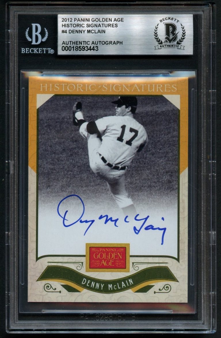 Denny Mclain signed autograph 2012 Panini Golden Age Baseball Player BAS