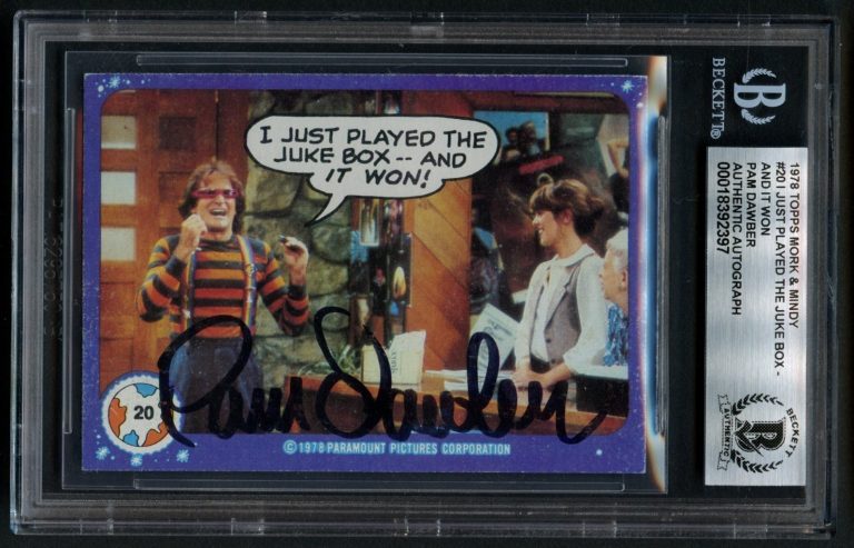 Pam Dawber #20 signed autograph 1978 Topps Monk & Mindy Actress BAS Slabbed