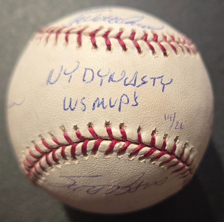Derek Jeter, Mariano Rivera Yankees Dynasty W.S. MVP Signed Baseball STEINER COA