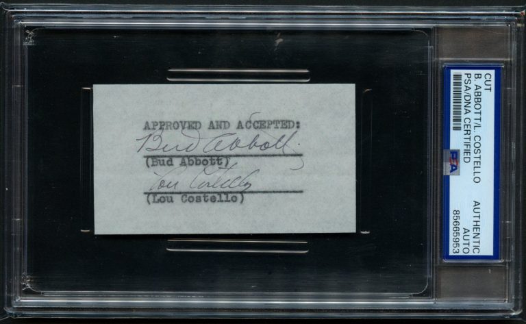 Bud Abbott & Lou Costello signed autograph 2x3.5 Comedians 