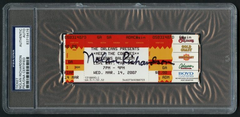 Nolan Richardson signed autograph Meet The Coaches Ticket PSA Slabbed