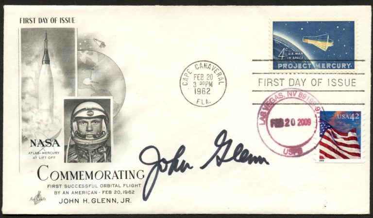 John Glenn signed autograph FDC Former US Senator Ohio PSA Stickered