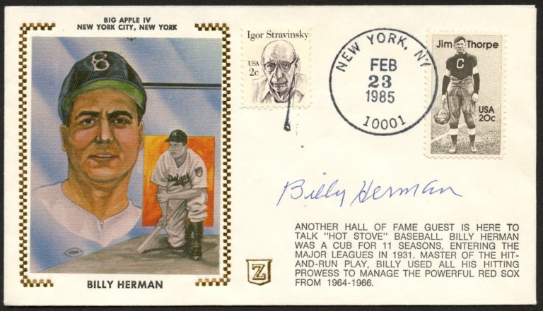 Billy Herman signed autograph FDC American Baseball Player MLB
