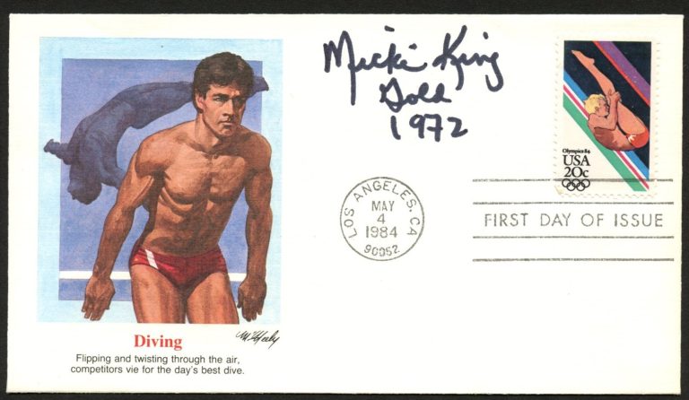 Miki King signed autograph FDC American Diver 1972 Olympic Gold Winner