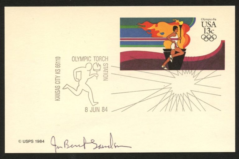 Joan Benoit Samuelson signed autograph Postal Card Marathon Runner Olympics