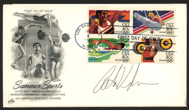 Peter Vidmar signed autograph FDC American Gymnast Olympic Gold Medalist
