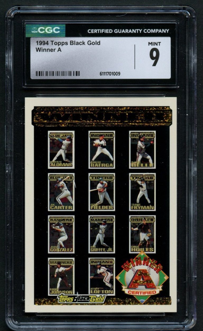 Winner A 1994 Topps Black Gold Baseball Trading Card CGC Mint 9