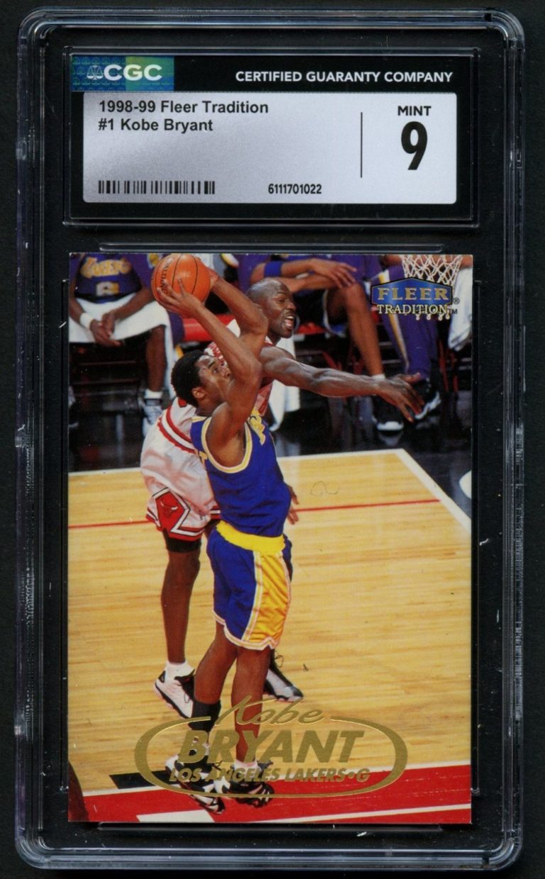 Kobe Bryant #1 Fleer Tradition 1998-99 Basketball Trading Card CGC Mint 9