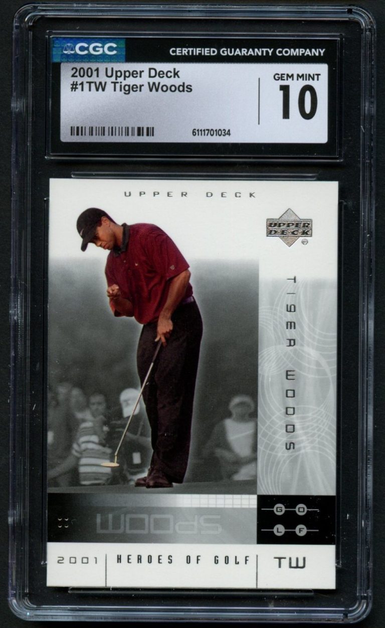 Tiger Woods #1TW 2001 Upper Deck Heroes of Golf CGC 10 Mint