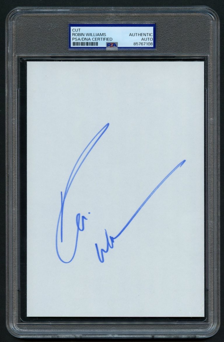 Robin Williams signed autograph 5.5x7.5 cut American Actor Comedian PSA Slabbed