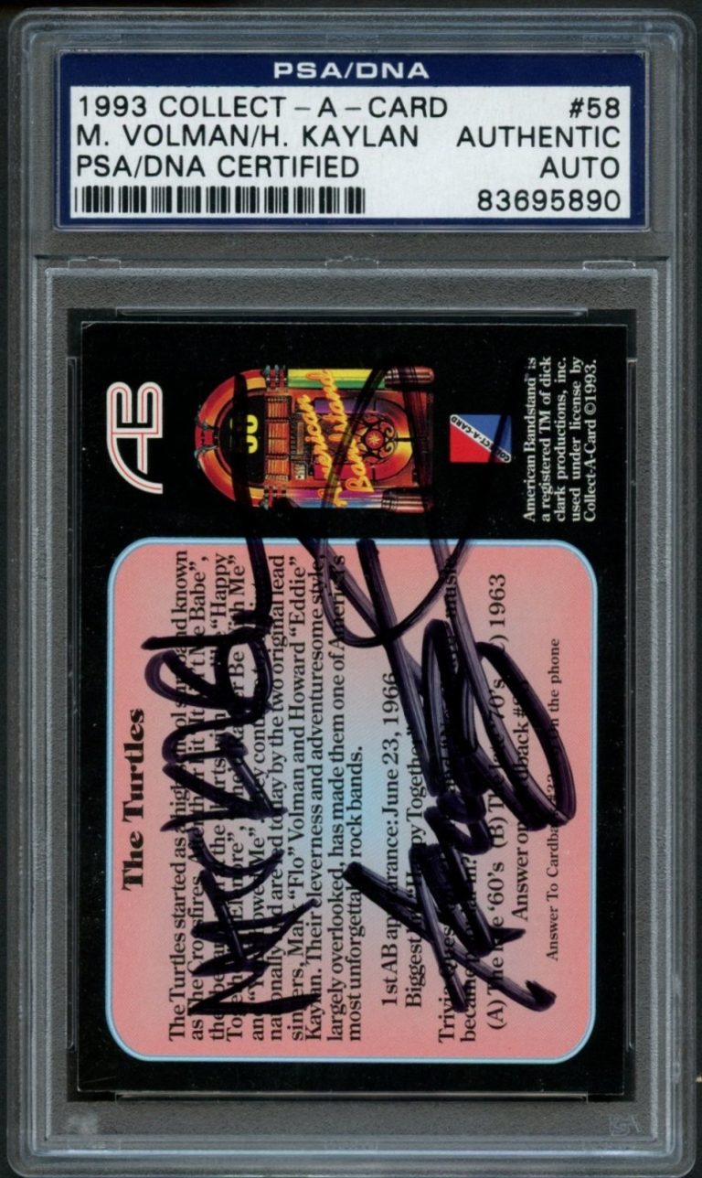 Mark Volman & Howard Kaylan signed autograph American Bandstand THE TURTLES PSA
