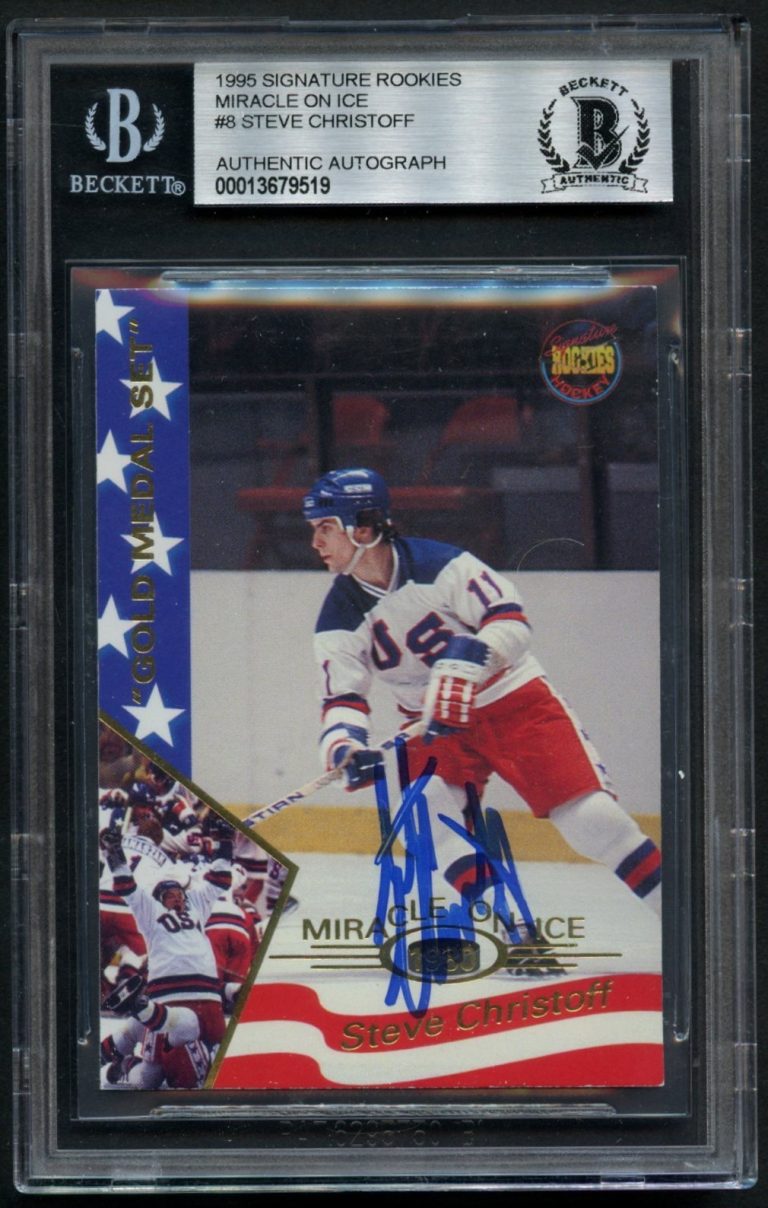 Steve Christoff #8 signed autograph 1995 Signature Rookies Miracle on Ice BAS