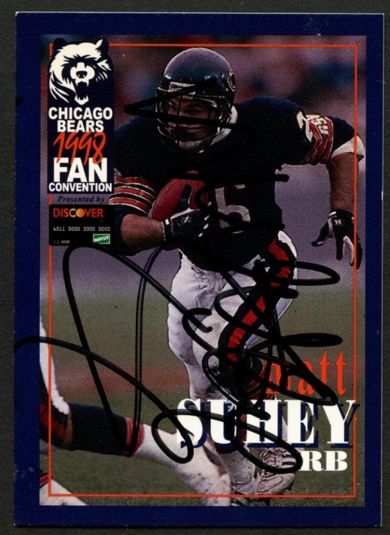 Matt Suhey #26 signed autograph auto 1998 Chicago Bears Fan Convention Card