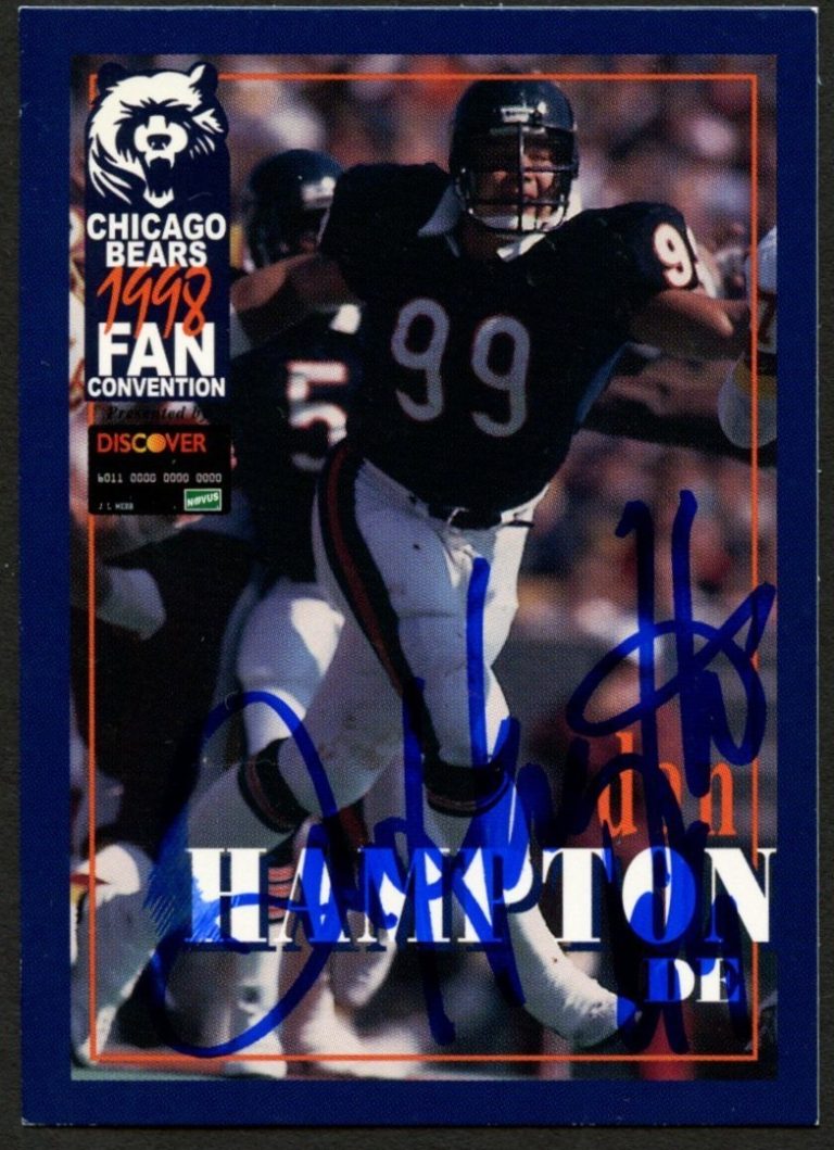 Dan Hampton #99 signed autograph auto 1998 Chicago Bears Fan Convention Card