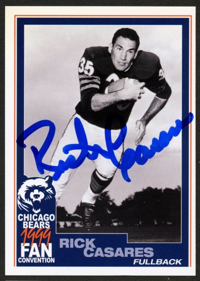 Rick Casares #35 signed autograph auto 1999 Chicago Bears Fan Convention Card