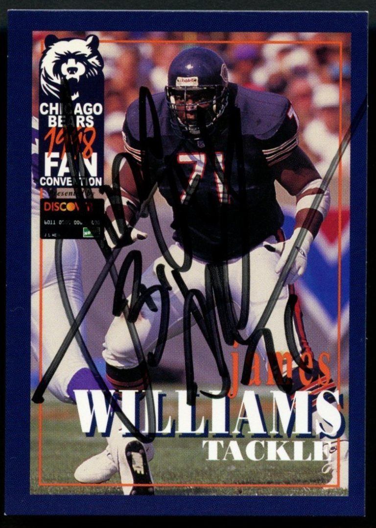 James Williams #71 signed autograph auto 1998 Chicago Bears Fan Convention Card