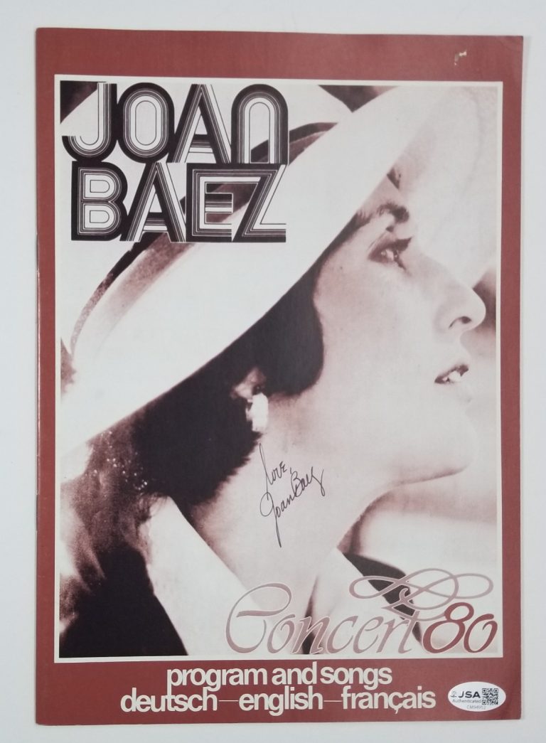 Joan Baez REAL hand SIGNED 1980 Concert Souvenir Program JSA COA Autographed