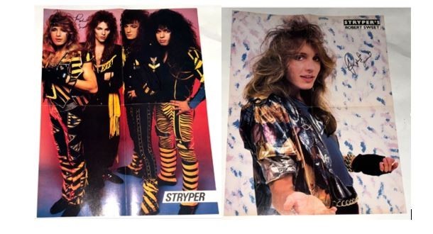 STRYPER REAL hand SIGNED centerfold poster by  Michael Robert Sweet Oz Fox COA