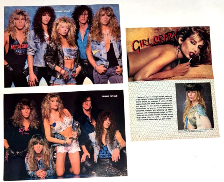 FEMME FATALE glam band set of 3 vintage magazine pinup photos Lorraine Lewis
