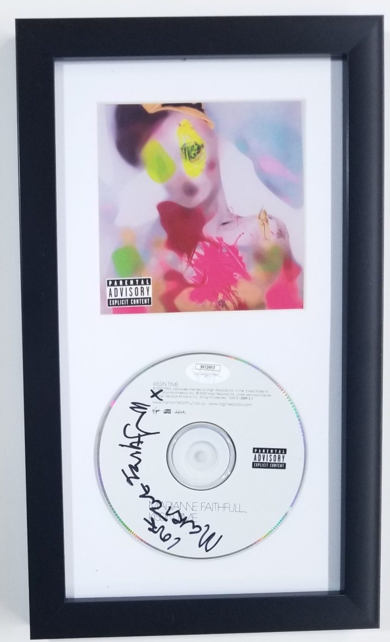 Marianne Faithfull hand SIGNED Kissin Time CD Framed Display A JSA COA Autograph