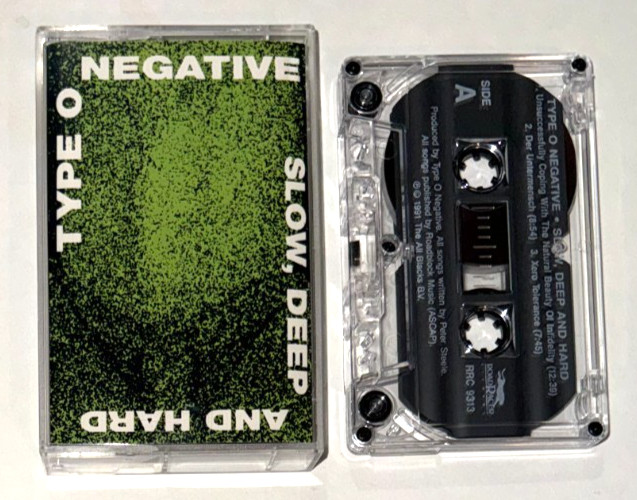 Type O Negative Slow Deep and Hard Cassette 1991 Roadrunner RRC 9313 Like New
