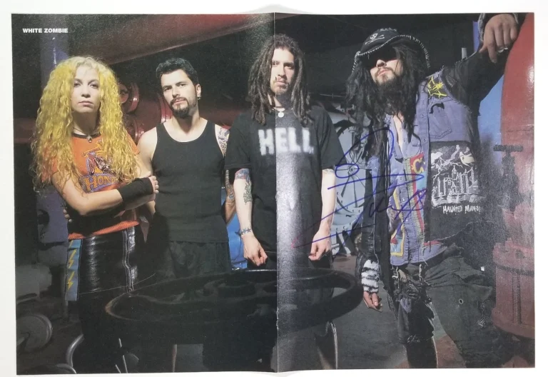 Rob Zombie early hand SIGNED Mag Foldout Poster #1 COA Autographed White Zombie
