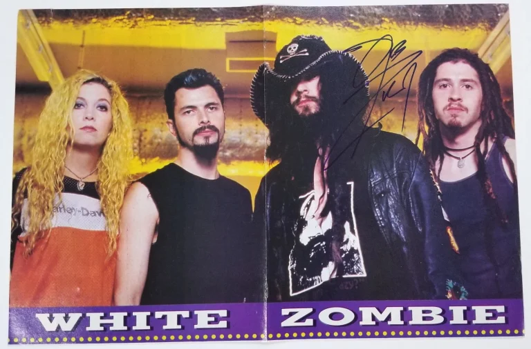 Rob Zombie early hand SIGNED Mag Foldout Poster #3 COA Autographed White Zombie