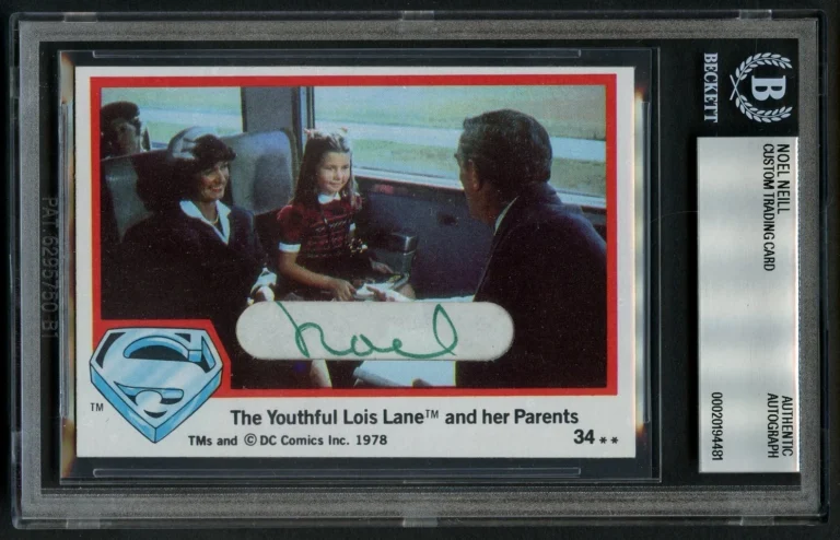 Noel Neill signed autograph Custom Cut Card Young Lois Lane Superman BAS Slabbed