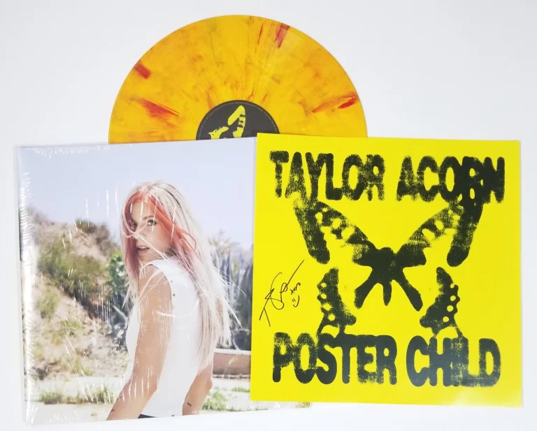 Taylor Acorn New Yellow Vinyl + REAL hand SIGNED poster insert #2 COA Autograph
