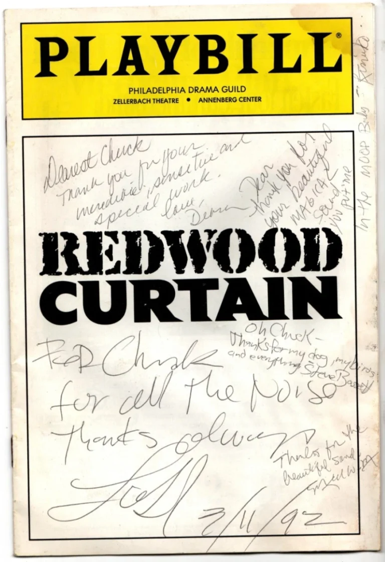 Lanford Wilson Debra Monk + cast REAL hand SIGNED Redwood Curtain Playbill COA