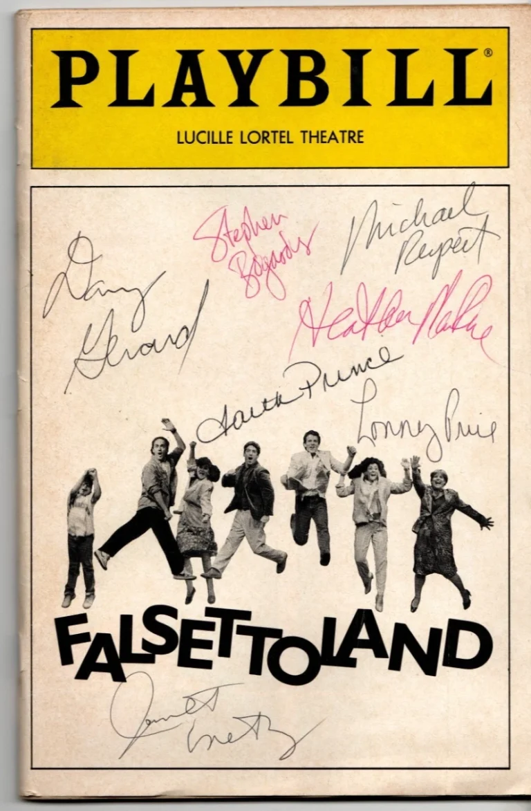 Falsettoland Playbill Signed Full Cast Lucille Lortel Theatre NYC 1990 RARE COA