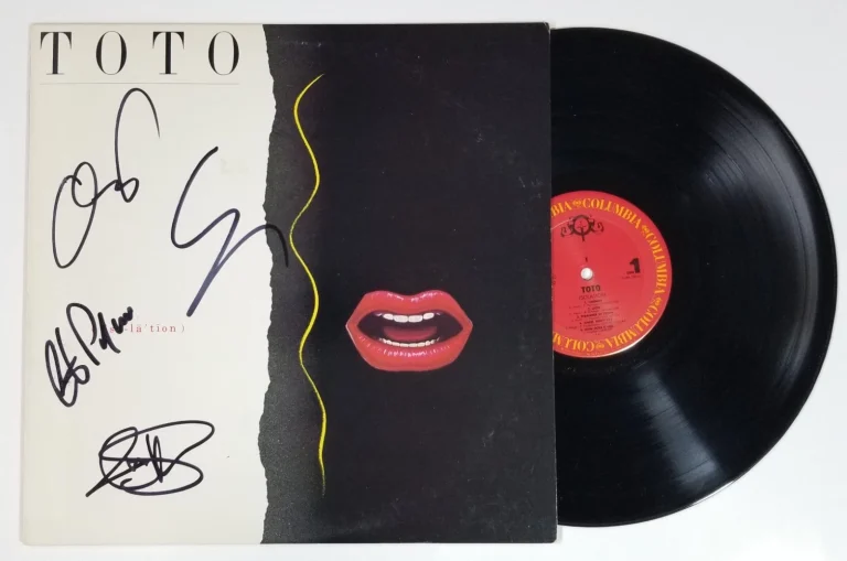 Toto band hand SIGNED Isolation Vinyl Record COA Autograph Lukather Porcaro +2