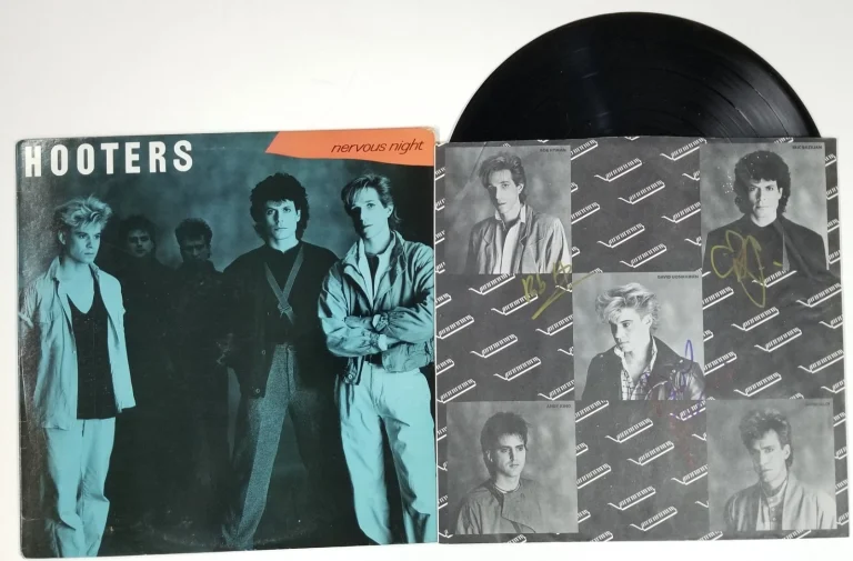 The Hooters REAL hand SIGNED Nervous Night Vinyl Record COA Autographed by 3