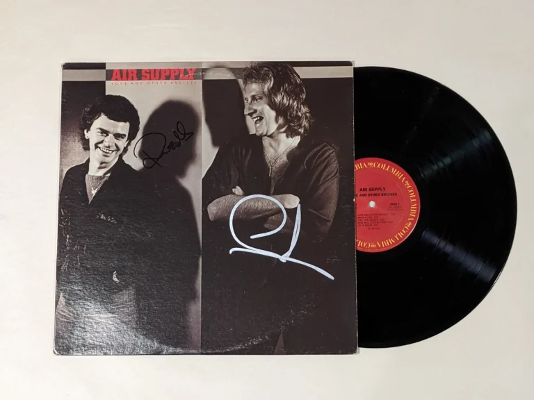 Air Supply band hand SIGNED Love and Other Bruises Vinyl Record COA Autographed