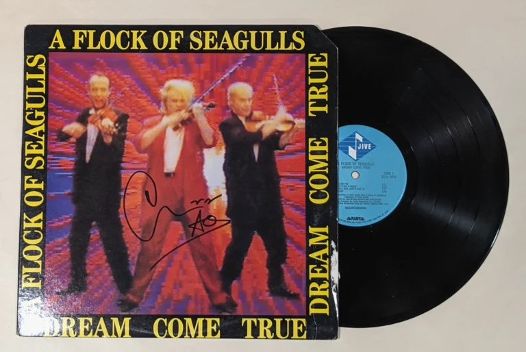 Mike Score of A Flock of Seagulls hand SIGNED Dream Come True Vinyl Record COA