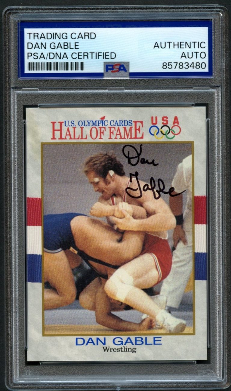 Dan Gable #32 signed autograph 1991 Impel Olympic Hall of Fame Card PSA Slabbed