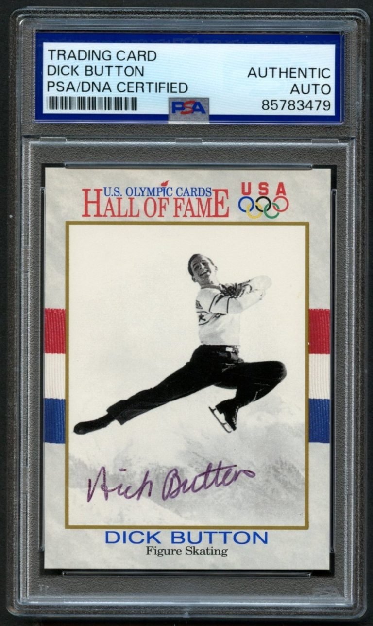 Dick Button #12 signed autograph 1991 Impel Olympic Hall of FamePSA Slabbed