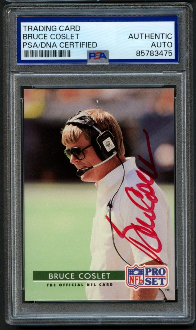 Bruce Coslet signed autograph Football Coach & Player 1992 Pro Set Card PSA Slab