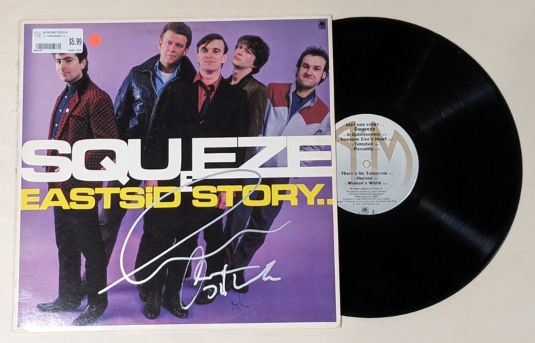 Squeeze band REAL hand SIGNED East Side Story Vinyl Record COA Autographed