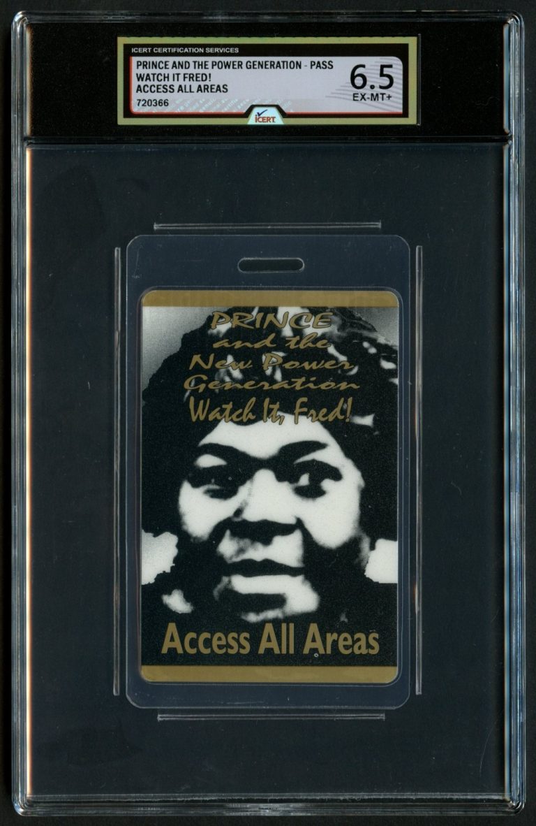Prince & The Power Generation Watch it Fred Tour Pass Laminate Grade 6.5 iCERT