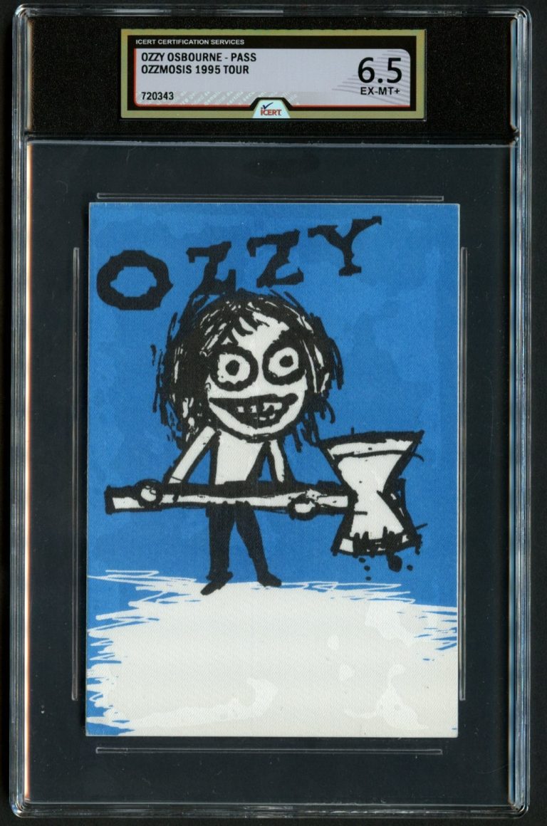 Ozzy Osbourne Ozzmosis 1995 Tour Backstage Pass Grade 6.5 iCERT Slabbed