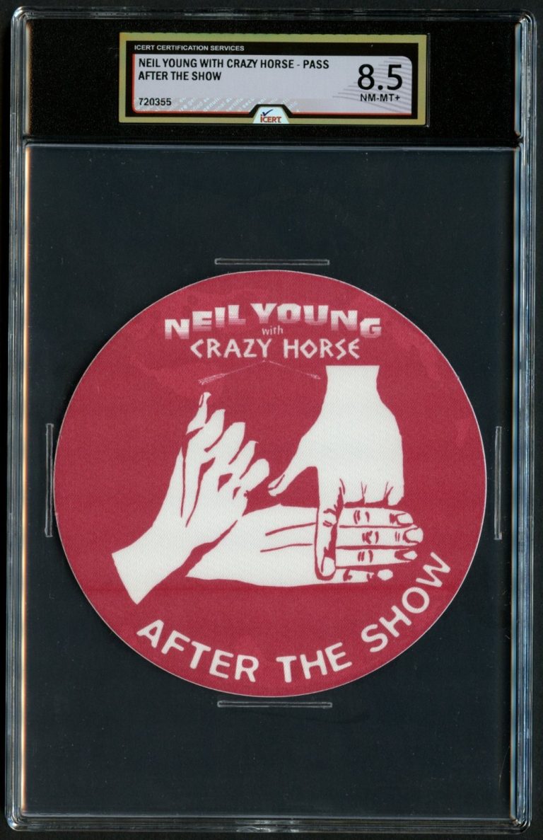 Neil Young With Crazy Horse Tour After the Show Backstage Pass Grade 8.5 iCERT