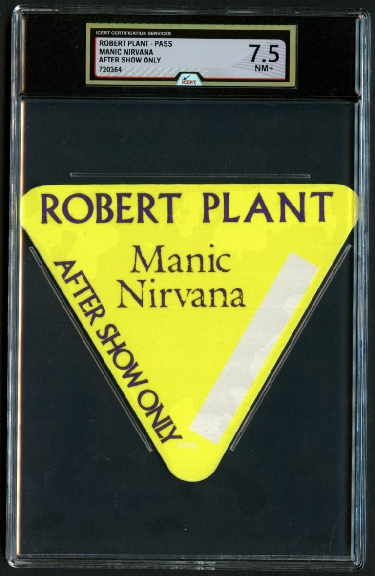 Robert Plant Concert Tour Manic Nirvana Pass Grade 7.5 iCERT Slabbed
