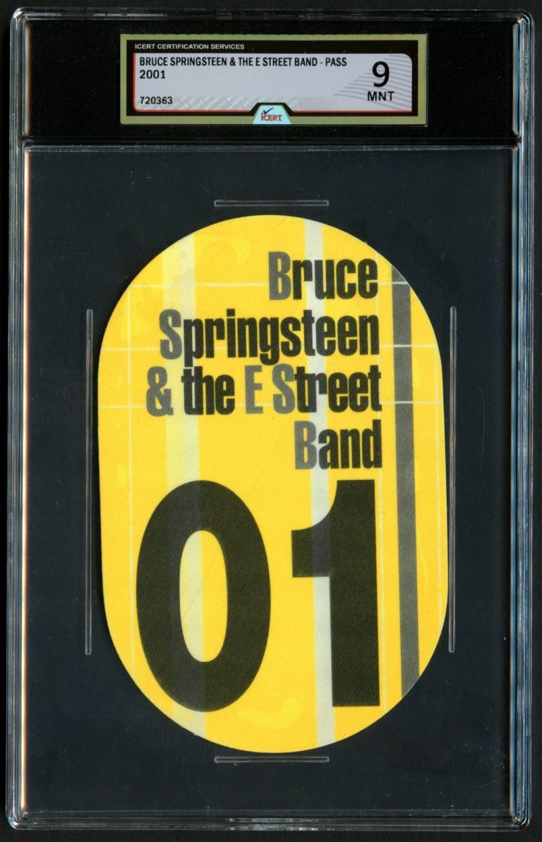 Bruce Springsteen & The E Street Band Tour Backstage Pass Grade 9 iCERT Slabbed