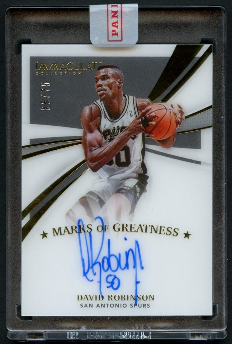 David Robinson signed auto Marks of Greatness 2020-21 Panini Immaculate /75