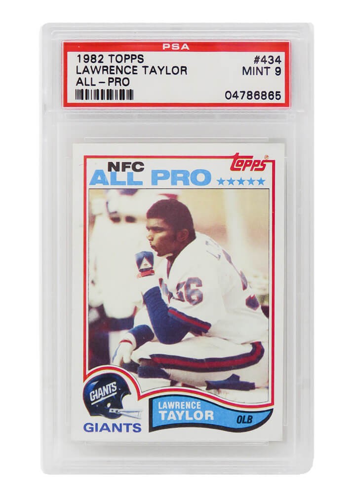 Lawrence Taylor (New York Giants) 1982 Topps #434 RC Rookie Card -PSA 9 MINT (B)