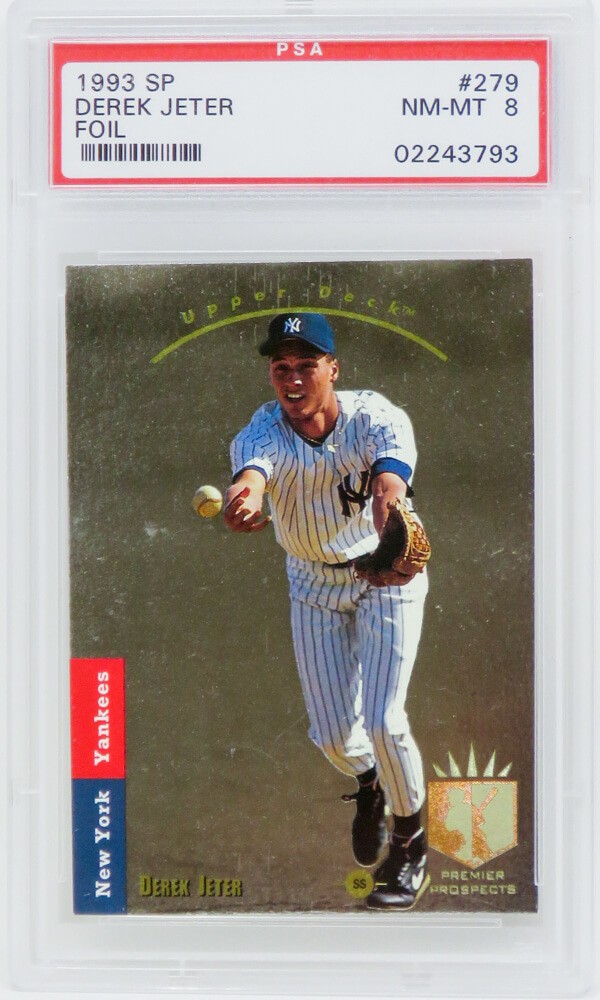 Derek Jeter (New York Yankees) 1993 SP Foil RC Rookie Card #279 (PSA 8 NM-MT)(K)