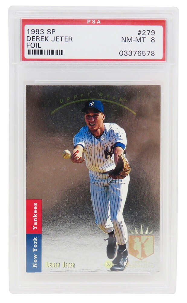 Derek Jeter (New York Yankees) 1993 SP Foil RC Rookie Card #279 (PSA 8 NM-MT)(M)