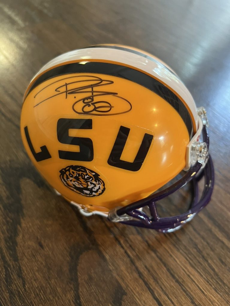 LSU TIGERS SIGNED FOOTBALL MINI HELMET BOWE JACKSON DORSEY CHIEFS KC